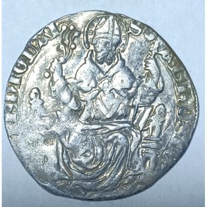 Реверс монеты Милан, 1 гроссо, 1412, Филиппо Мария, щит без короны на аверсе