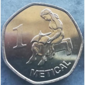 Реверс монеты Мозамбик, 1 метикал, 2024