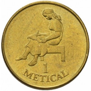 Реверс монеты Мозамбик, 1 метикал, 1994