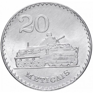Реверс монеты Мозамбик, 20 метикалов, 1986