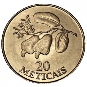 Реверс монеты Мозамбик, 20 метикалов, 1994