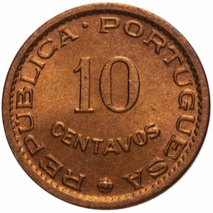 Реверс монеты Мозамбик, 10 сентаво, 1960-1961