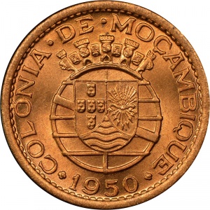 Аверс монеты Мозамбик, 20 сентаво, 1949-1950