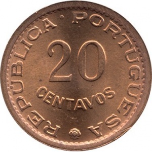 Реверс монеты Мозамбик, 20 сентаво, 1973-1974