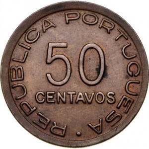 Реверс монеты Мозамбик, 50 сентаво, 1945