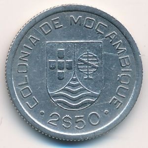 Аверс монеты Мозамбик, 2.5 эскудо, 1935