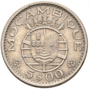 Аверс монеты Мозамбик, 5 эскудо, 1971-1973