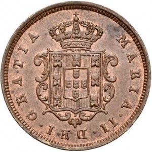 Аверс монеты Мозамбик, 2 реала, 1853