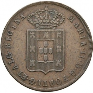 Аверс монеты Мозамбик, 80 реалов, 1840