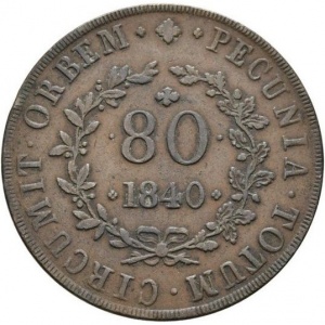 Реверс монеты Мозамбик, 80 реалов, 1840