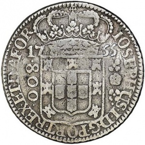 Аверс монеты Мозамбик, 800 реалов, 1755