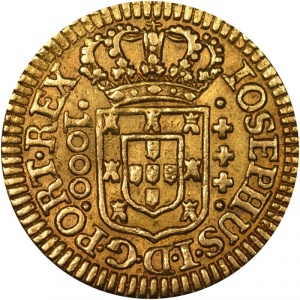 Аверс монеты Мозамбик, 1000 реалов, 1755