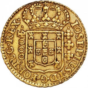 Аверс монеты Мозамбик, 4000 реалов, 1755
