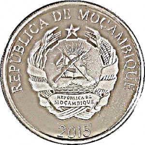 Аверс монеты Мозамбик, 200 метикалов, 2015, 35 лет валюте Метикал