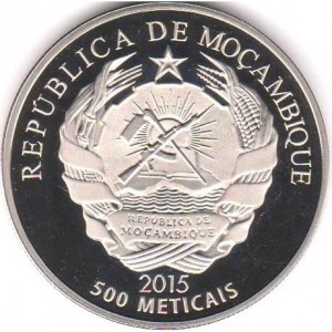 Аверс монеты Мозамбик, 500 метикалов, 2015, 40 лет Независимости
