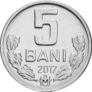 Реверс монеты Молдавия, 5 бань, 1993-2021
