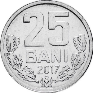 Реверс монеты Молдавия, 25 бань, 1993-2025