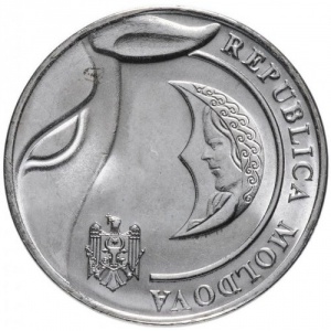 Аверс монеты Молдавия, 1 лей, 2018-2024