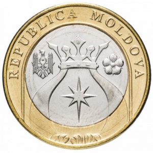 Аверс монеты Молдавия, 5 леев, 2018-2023
