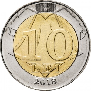 Реверс монеты Молдавия, 10 леев, 2018-2025