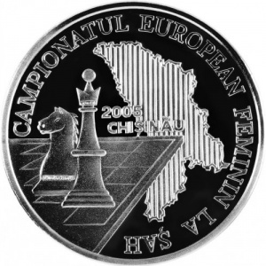 Реверс монеты Молдавия, 10 леев, 2005, Чемпионат Европы по шахматам среди женщин