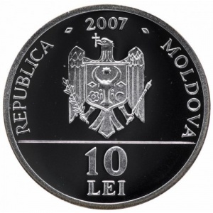 Аверс монеты Молдавия, 10 леев, 2007, Красная книга Молдовы - Суслик