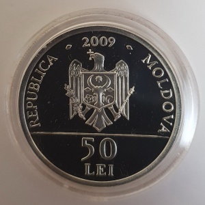 Аверс монеты Молдавия, 50 леев, 2009, Уложение Василия Лупу