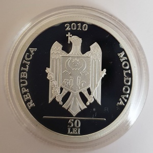 Аверс монеты Молдавия, 50 леев, 2010, Григорий Виеру