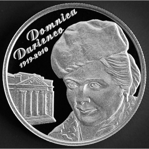 Реверс монеты Молдавия, 50 леев, 2019, 100 лет со дня рождения Домникии Дариенко