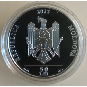 Аверс монеты Молдавия, 50 леев, 2023, Мир пчел