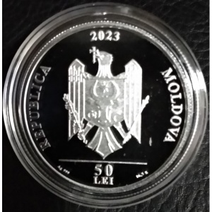 Аверс монеты Молдавия, 50 леев, 2023, 150 лет со дня рождения Алексея Щусева