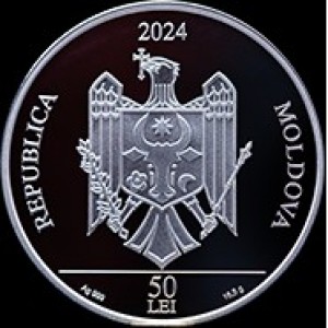 Аверс монеты Молдавия, 50 леев, 2024, Спортивные выступления в Молдове - Вольная борьба