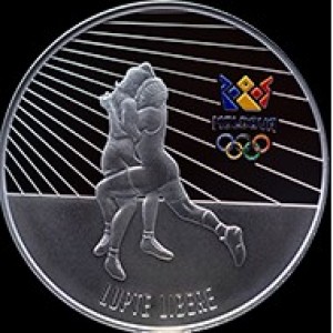 Реверс монеты Молдавия, 50 леев, 2024, Спортивные выступления в Молдове - Вольная борьба