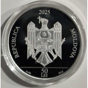 Аверс монеты Молдавия, 50 леев, 2025, Василий Лупу