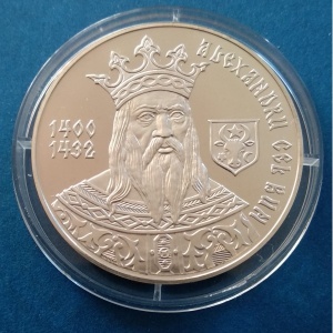 Реверс монеты Молдавия, 100 леев, 2000, 600-летие восшествия на престол Александра I Доброго