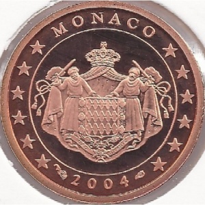 Аверс монеты Монако, 2 евроцента, 2001-2005