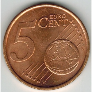 Реверс монеты Монако, 5 евроцентов, 2001-2005