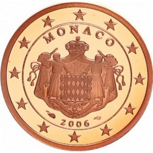 Аверс монеты Монако, 5 евроцентов, 2006-2025