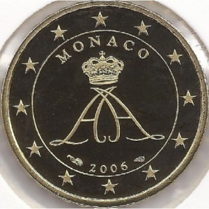Аверс монеты Монако, 10 евроцентов, 2006