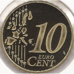 Реверс монеты Монако, 10 евроцентов, 2006