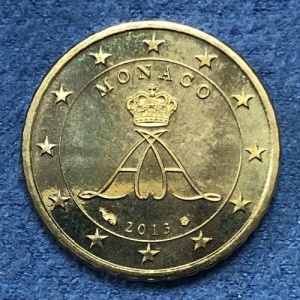 Аверс монеты Монако, 10 евроцентов, 2009-2025