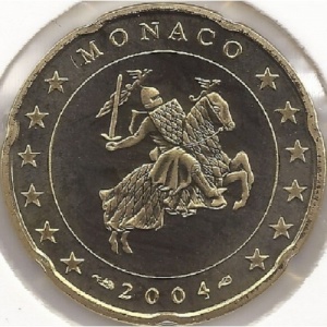 Аверс монеты Монако, 20 евроцентов, 2001-2004