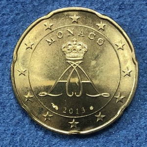 Аверс монеты Монако, 20 евроцентов, 2009-2025