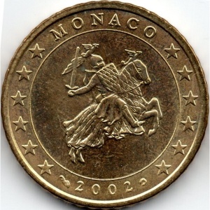 Аверс монеты Монако, 50 евроцентов, 2001-2004