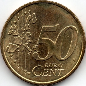 Реверс монеты Монако, 50 евроцентов, 2001-2004
