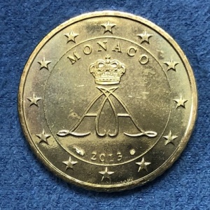 Аверс монеты Монако, 50 евроцентов, 2009-2025