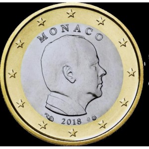 Аверс монеты Монако, 1 евро, 2007-2024