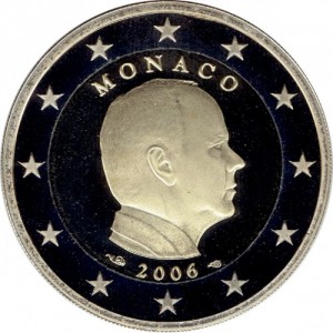 Аверс монеты Монако, 2 евро, 2006
