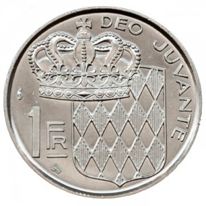 Реверс монеты Монако, 1 франк, 1960-1995