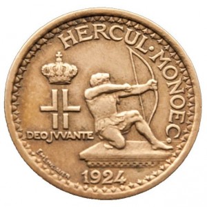 Аверс монеты Монако, 50 сантимов, 1924